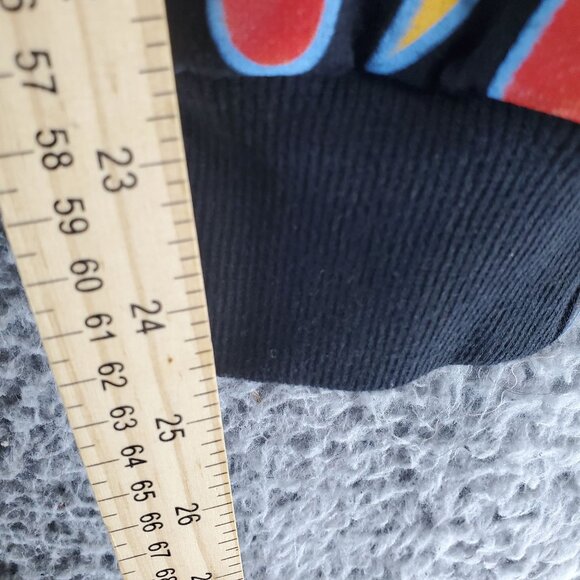 Carbon Pants Mens Medium Black Flame Graphic Drawstring Casual Joggers - Picture 7 of 10